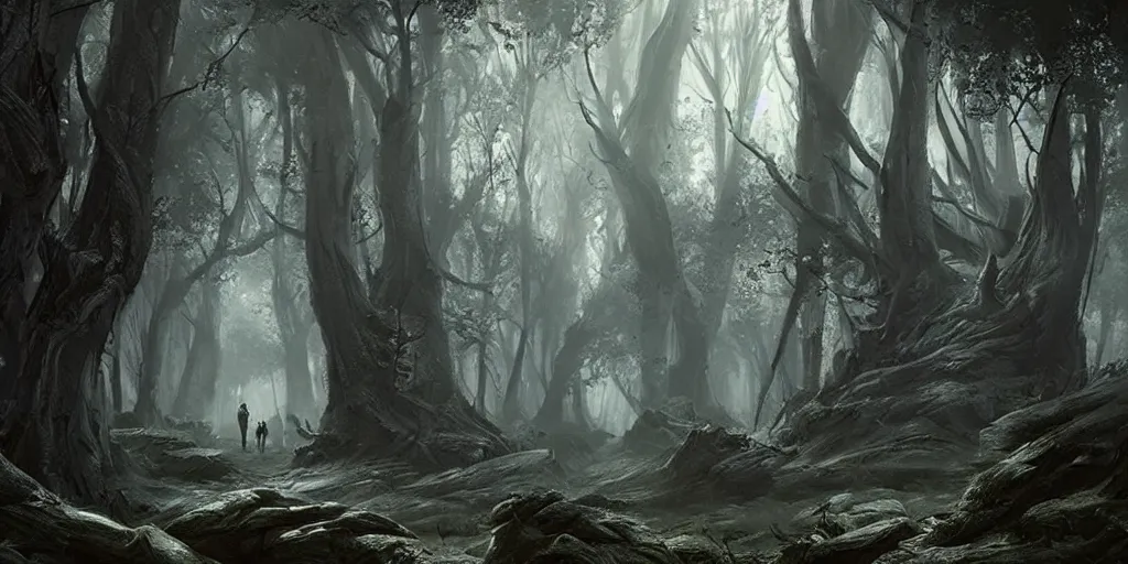 Prompt: evil ent walking in an ancient forest, greg rutkowski, 8 k, shallow depth of field, ultra high detail, concept art,