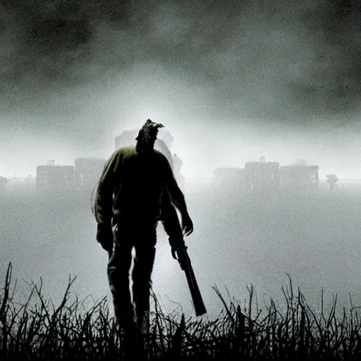 Prompt: zombie apocalypse by roger deakins, detailed