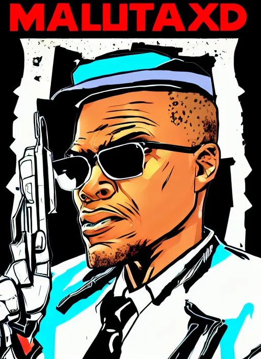 Prompt: malcolm x in the borderlands 3 style