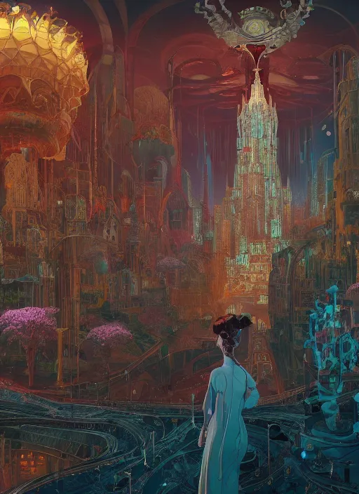 Prompt: poster artwork by Michael Whelan and Tomer Hanuka, Karol Bak, Rendering of beauty pageant, clean, full of details, by Makoto Shinkai and thomas kinkade, Matte painting, trending on artstation and unreal engine