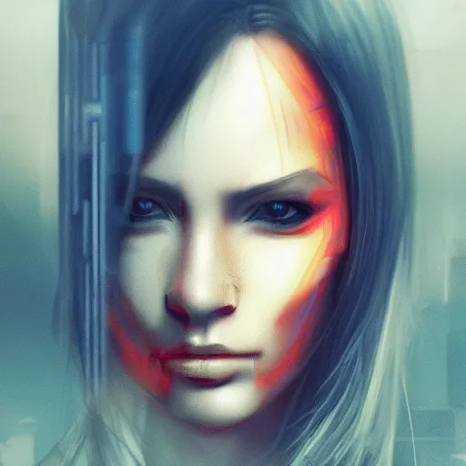 Image similar to cyberpunk portrait photprealism cyborg digital art, golden ratio, art canvas, award winning, masterpiece trending on artstation 8 k 1 5 0 mpx