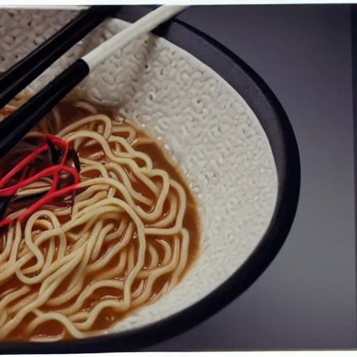 Image similar to (((((((Ramen)))))) with ((((((noodles))))) made of RCA cables!!!!!!! RCA cables!!!!!!!!!, 35mm film