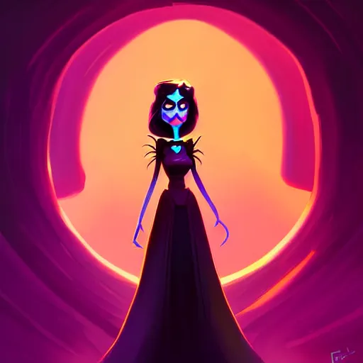 Prompt: curled perspective digital art of a dark hair woman wearing a kufiyya by anton fadeev from nightmare before christmas