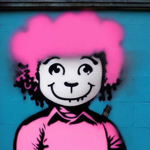 Image similar to cotton candy by banksy