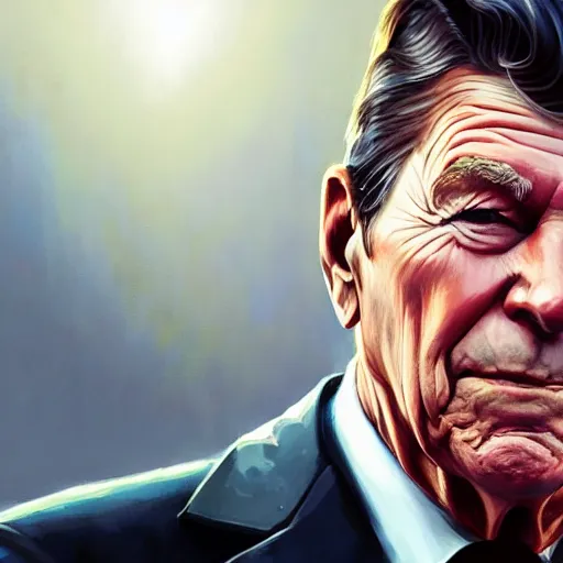 Prompt: highly detailed portrait, ronald reagan, in gta v, stephen bliss, unreal engine, fantasy art by greg rutkowski, loish, rhads, ferdinand knab, makoto shinkai and lois van baarle, ilya kuvshinov, rossdraws, tom bagshaw, global illumination, radiant light, detailed and intricate environment