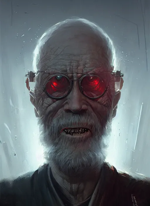 Image similar to evil old man cyborg by anna podedworna, bayard wu, greg rutkowski