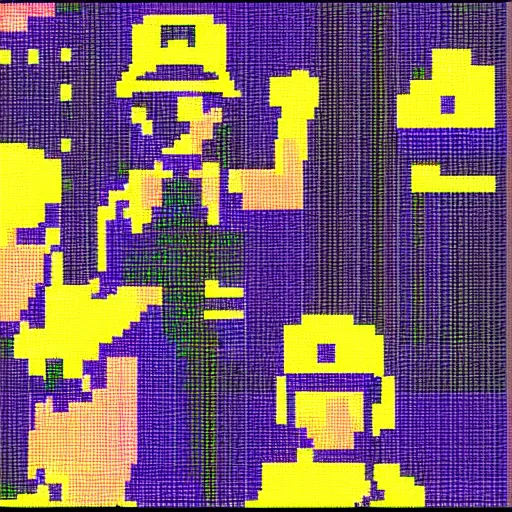 Image similar to pixel art of 1990s VHS footage of police brutality