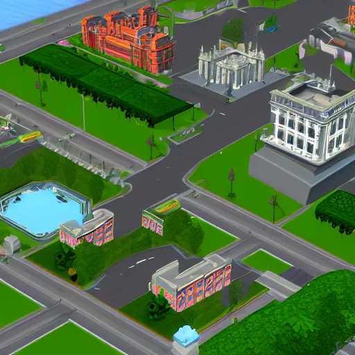 Image similar to isometric view of london in the sims 2 0 0 0 game screenshot