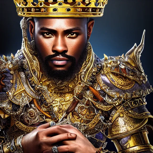 Image similar to king, fantasy, highly detailed, 4 k, hdr, smooth, sharp focus, high resolution, award - winning photo, photorealistic