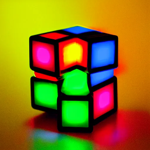 Neon Cube - Rubik's Cube Inspired Design for people who know How to Solve a Rubik's  Cube - Rubiks Cube Rubix - Posters and Art Prints