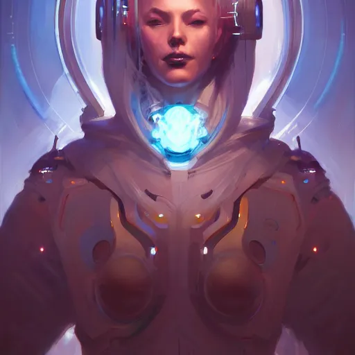 Image similar to a portrait of a beautiful cybernetic prophet, cyberpunk concept art by pete mohrbacher and wlop and artgerm and josan gonzales, digital art, highly detailed, intricate, sci-fi, sharp focus, Trending on Artstation HQ, deviantart, unreal engine 5, 4K UHD image