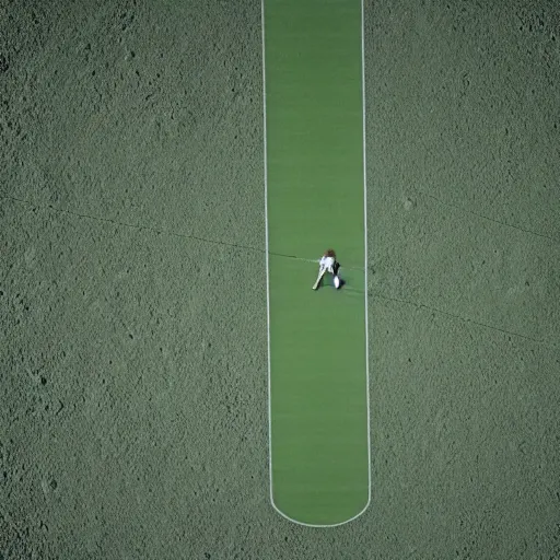 Prompt: a photo of a green soccer pitch on the moon, extreme long shot, photorealistic