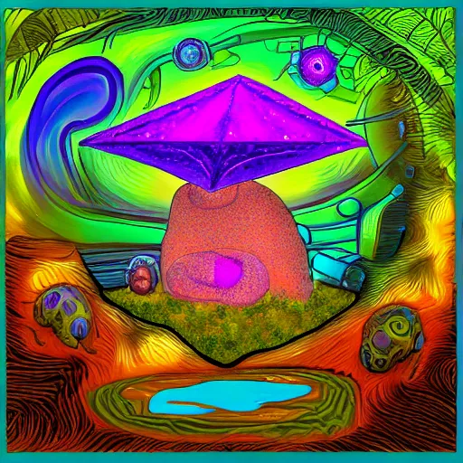 Image similar to cozy place for tardigrades, dmt art