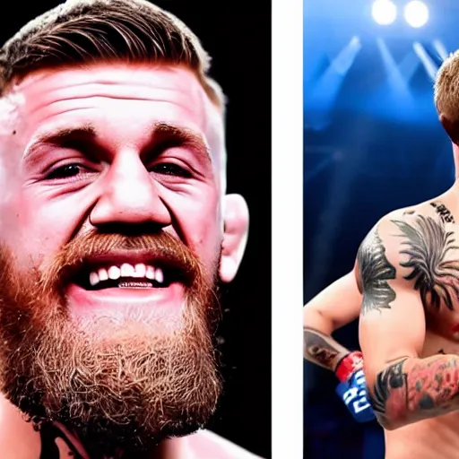 Image similar to justin bieber vs conor mcgregor