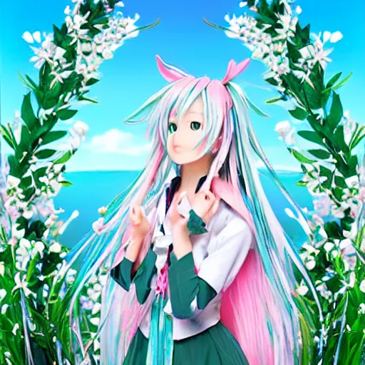 Image similar to beautiful award winning digital art of hatsune miku in the movie midsommar