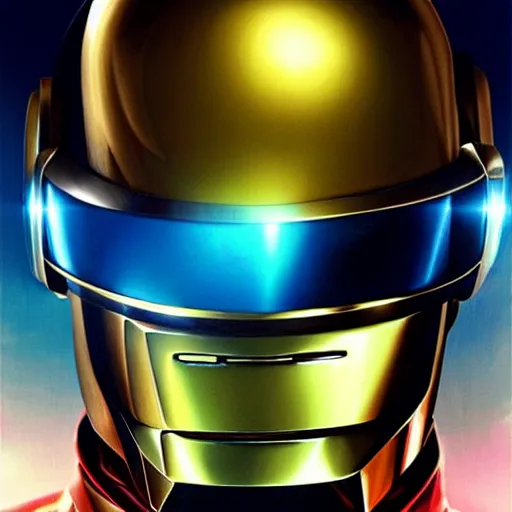 Prompt: portrait of daft punk, art by charlie bowater