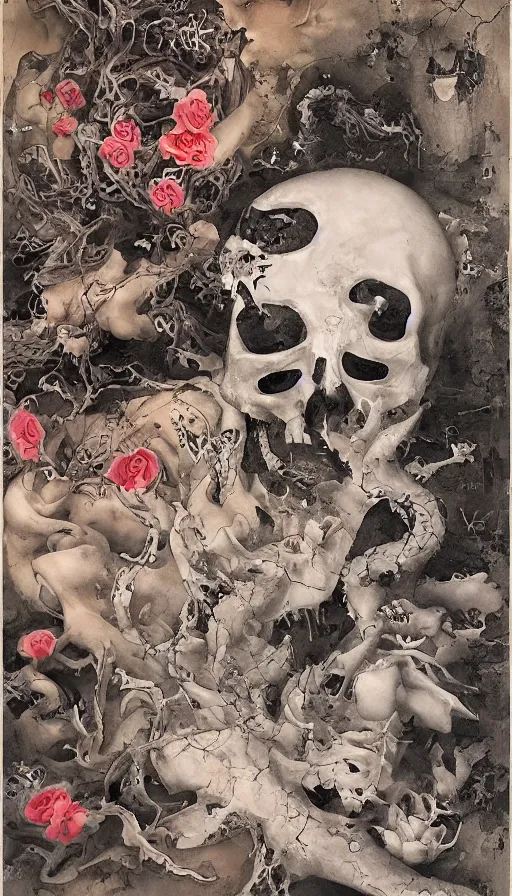 Image similar to life and death mixing together, by qian xuan