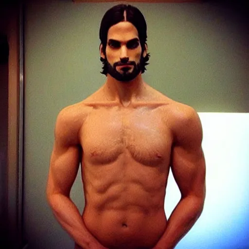 Prompt: “a realistic detailed photo of a guy who is an attractive humanoid who is half robot and half humanoid, who is a male android, Seth Rollins, shiny skin, posing like a statue, blank stare”