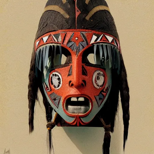 Prompt: mask, pacific northwest indigenous style, greg rutkowski