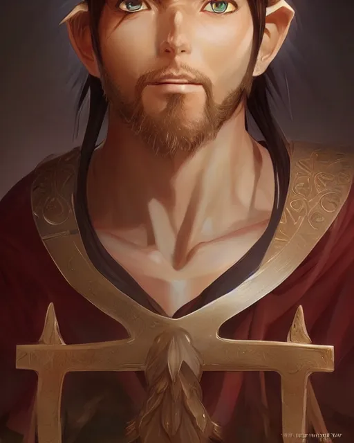 Prompt: an anime portrait of jesus christ as an elf, by stanley artgerm lau, wlop, rossdraws, james jean, andrei riabovitchev, marc simonetti, and sakimichan, trending on artstation