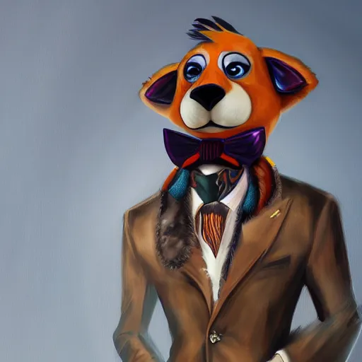 Prompt: fursuit fashion, gucci catwalk, oil painting, digital art, ultradetailed, artstation