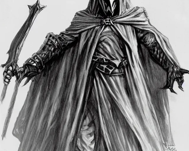 Image similar to nazgul, concept art by mike ploog, greyscale,