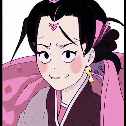 Prompt: portrait of Nezuko from Demon Slayer