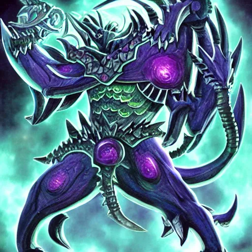 Prompt: nihilanth as a yu - gi - oh boss monster, card art