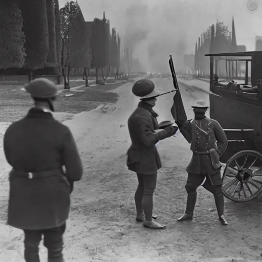 Prompt: signing on the treating of versailles, photograph in 1 9 1 9, fortnite