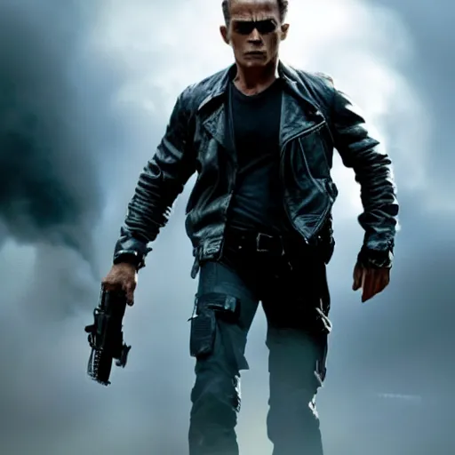 Prompt: stunning awe inspiring new terminator movie, movie still 8 k hdr atmospheric lighting