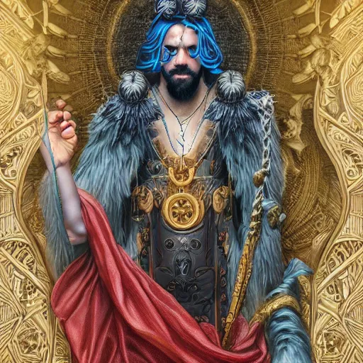 Image similar to portrait zeus, full tarot card, ornate, ultradetailed, digital art, irina french, heraldo ortega, mandy jurgens, golden ratio, art canvas, award winning, masterpiece trending on artstation 8 k 1 5 0 mpx