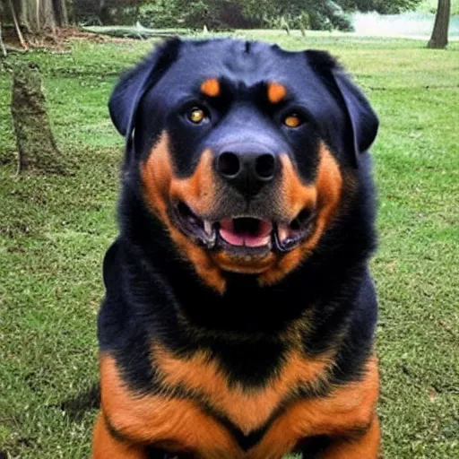 Prompt: Rottweiler dinosaur hybrid