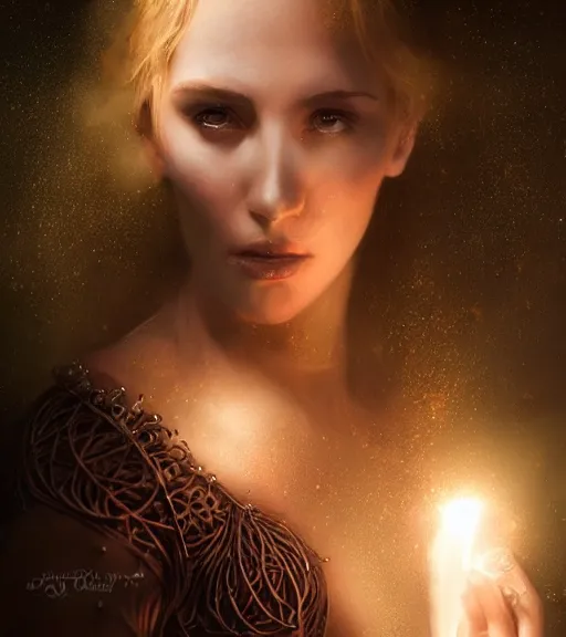 Image similar to lightpainting, diffuse lightpainting, fantasy, intricate wiccan facial lightpainting, elegant light, highly detailed, lifelike, photorealistic, artstation, concept art, smooth, sharp focus, art by john collier, albert aublet, krenz cushart, artem demura, michael bosanko