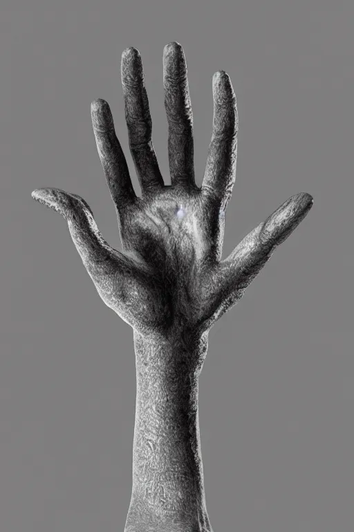Prompt: a human's palm hand with a tree growing on top of it, photorealistic, 4 k, artstation