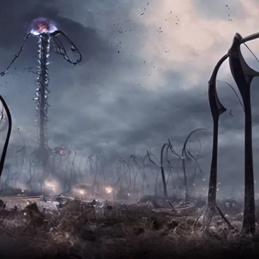 Image similar to War of the worlds, 4k, high quality, realistic, cinematic, detailed