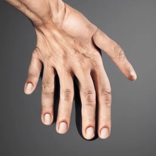 Image similar to photorealistic human hands, studio lighting, product photography