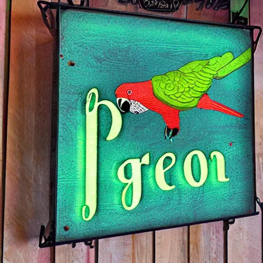 Image similar to green parrot neon sign