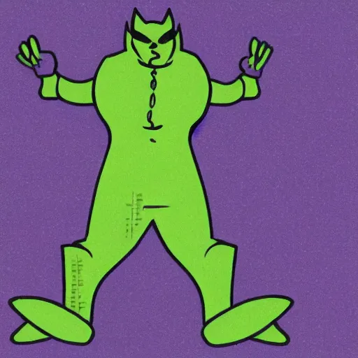 Image similar to fatman we respect you a lot SNAKEOIL CMO purple green color scheme