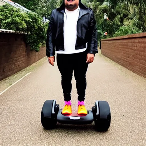 Image similar to tanmay bhat ~ on a hoverboard ~