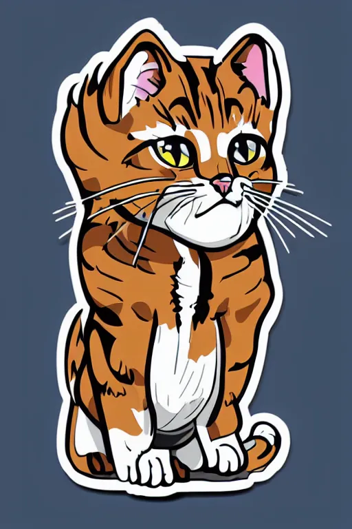 Image similar to Portrait of a cat as a wrestler, sticker, colorful, illustration, highly detailed, simple, smooth and clean vector curves, no jagged lines, vector art, smooth