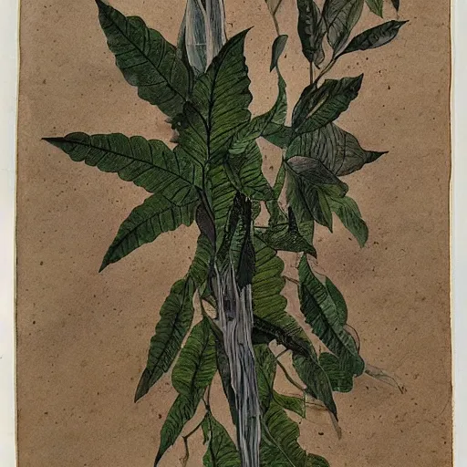 Image similar to an unknown ethnographic object, anthropology, botanical illustration, 1 8 th century, water color, ink, paper