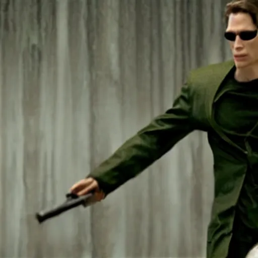 Image similar to Live Action Still of Jerma in The Matrix, real life, hyperrealistic, ultra realistic, realistic, highly detailed, epic, HD quality, 8k resolution, body and headshot, film still