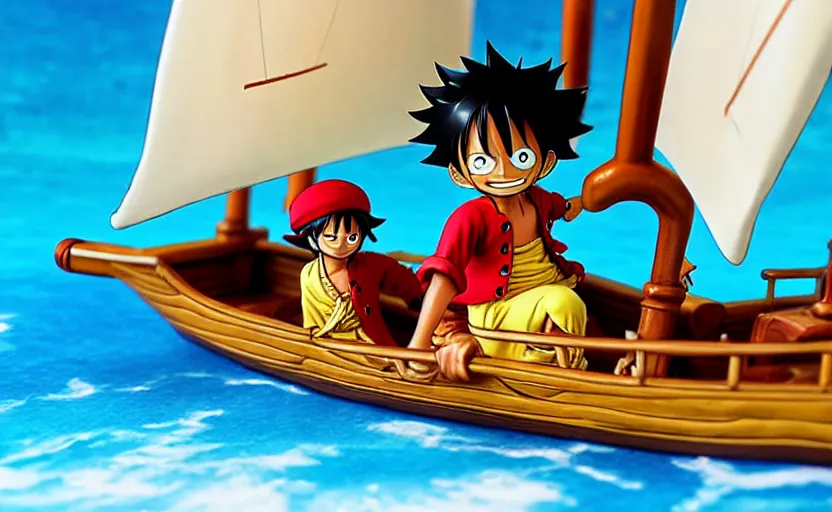 Image similar to luffy sailing the going merry, one piece, pirate ship