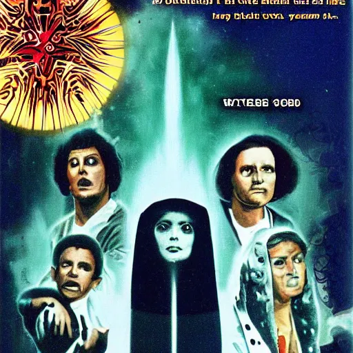 Prompt: vhs cover from a movie about occult happenings