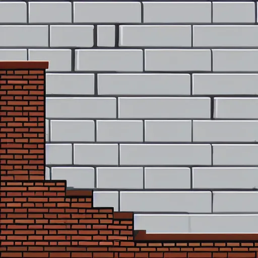 Prompt: gray brick staircase, 2d game asset