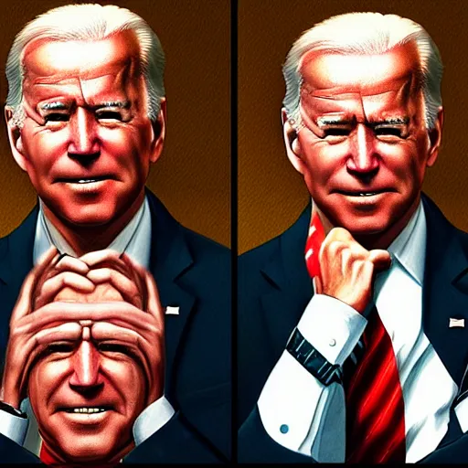 Image similar to joe biden doing funny facial expressions, dramatic lighting, cinematic, establishing shot, extremly high detail, photorealistic, cinematic lighting, artstation, style by James Gurney