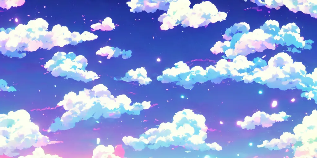 Image similar to A background for an anime-themed social media profile sky bright clouds bloom effect from Skyrim blender studio ghibli clouds