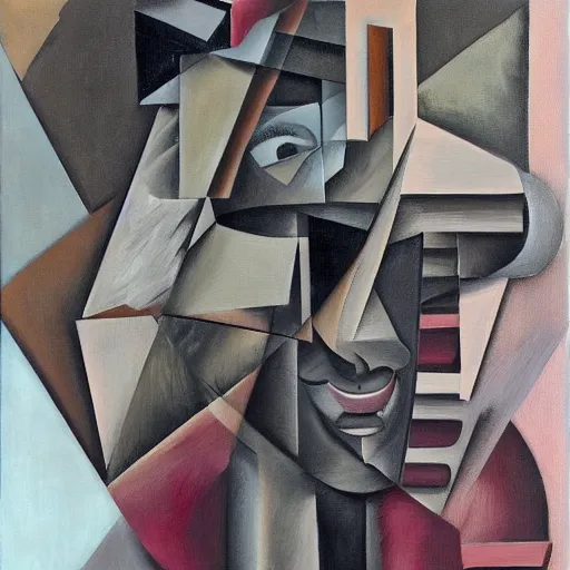 Image similar to a painting of a man's face with a tree growing out of it, a cubist painting by francis bacon, behance contest winner, deconstructivism, dystopian art, cubism, oil on canvas