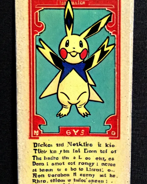 Image similar to a pokemon card from the 1 9 1 0 s