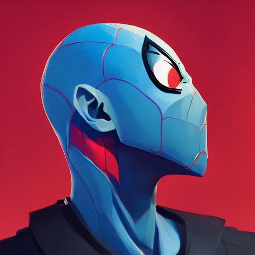 Image similar to face icon stylized minimalist spider - man, loftis, cory behance hd by jesper ejsing, by rhads, makoto shinkai and lois van baarle, ilya kuvshinov, rossdraws global illumination